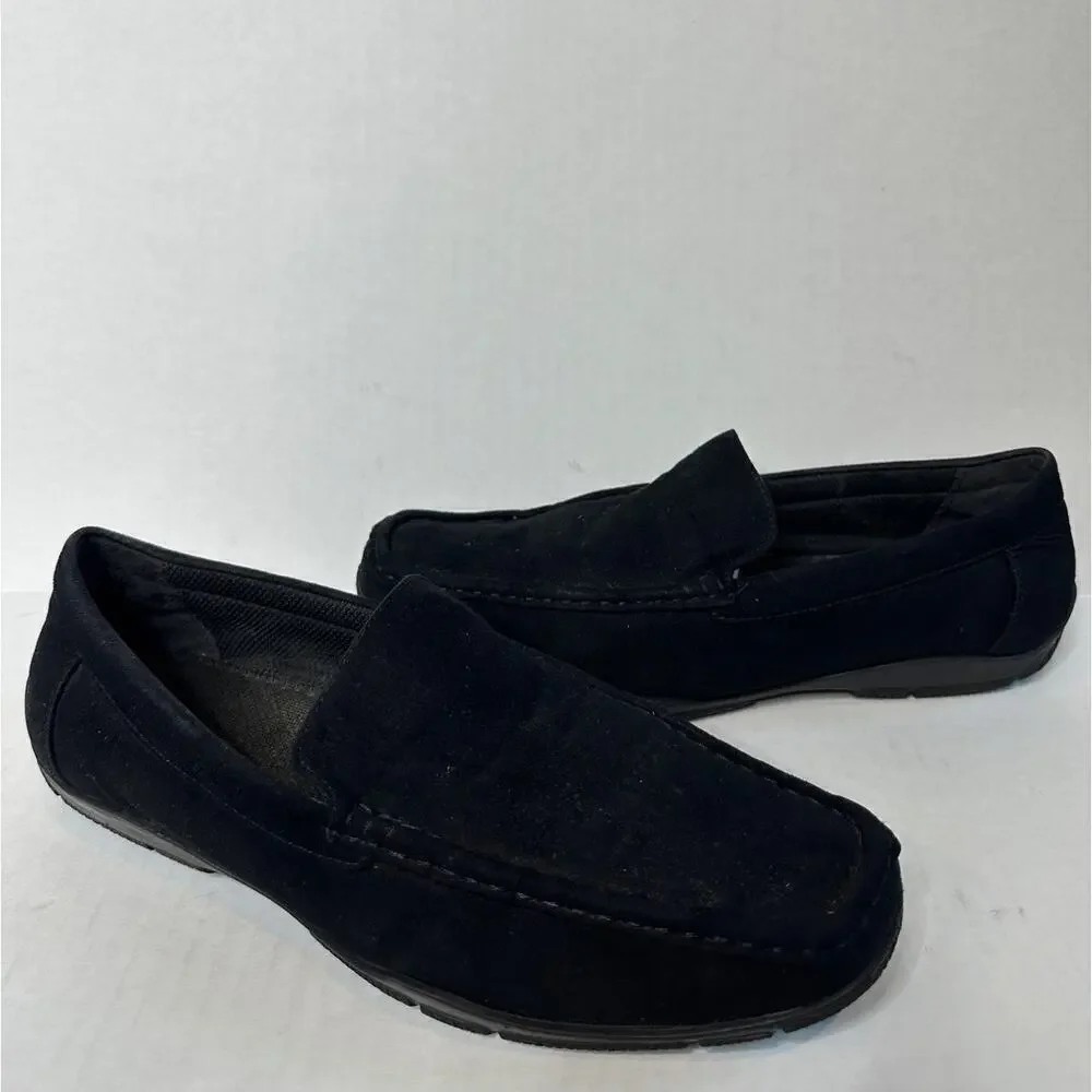Dexter Size 9 Men Black Suede Slip On Flat Loafers Shoes Business Casual Travel